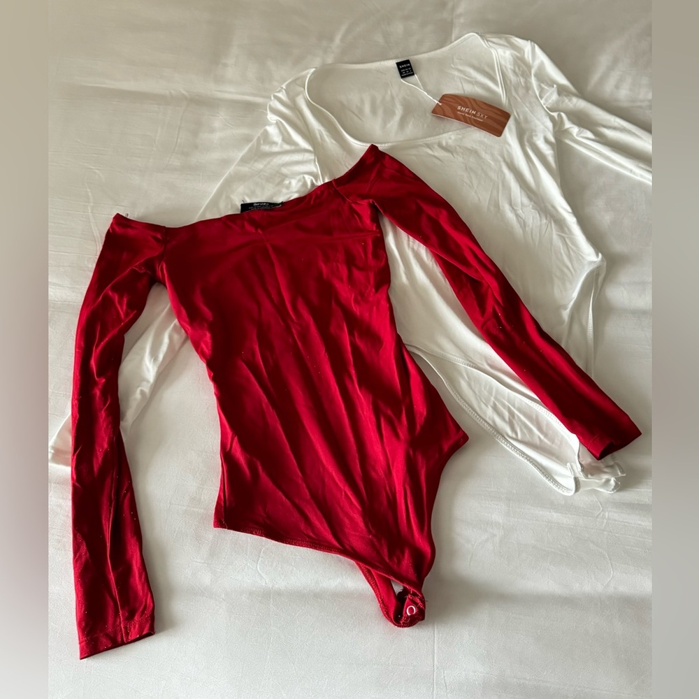 White and red bodysuit size XS